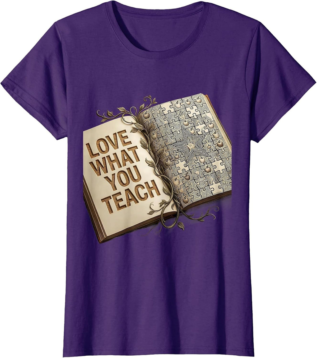 Women's Love What You Teach Special Education Design T-Shirt - Purple