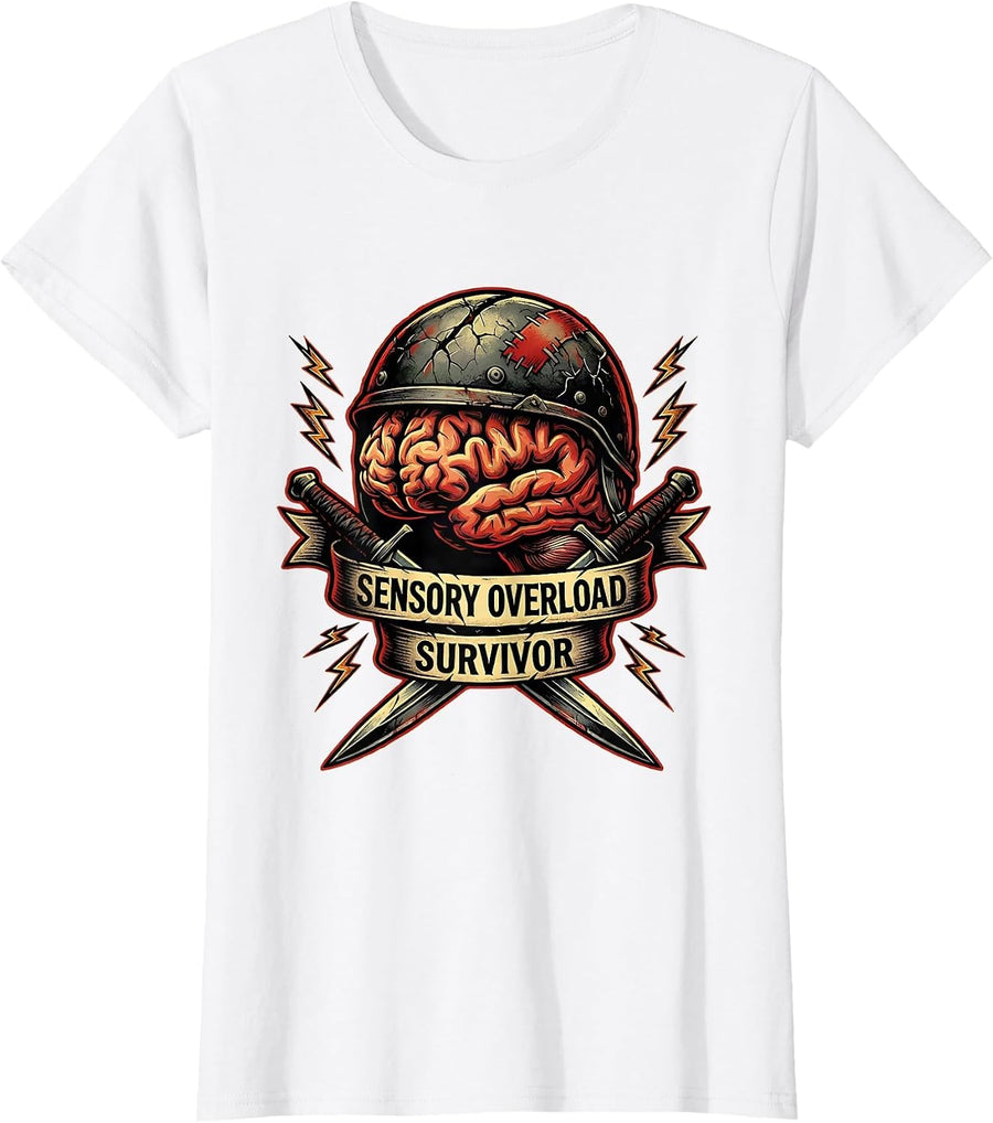Women's Sensory Overload Survivor Rizz Em With The Tism T-Shirt - White