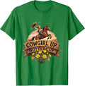 Men's Cowgirl Up Buttercup Rodeo Graphic Design T-Shirt - Kelly Green