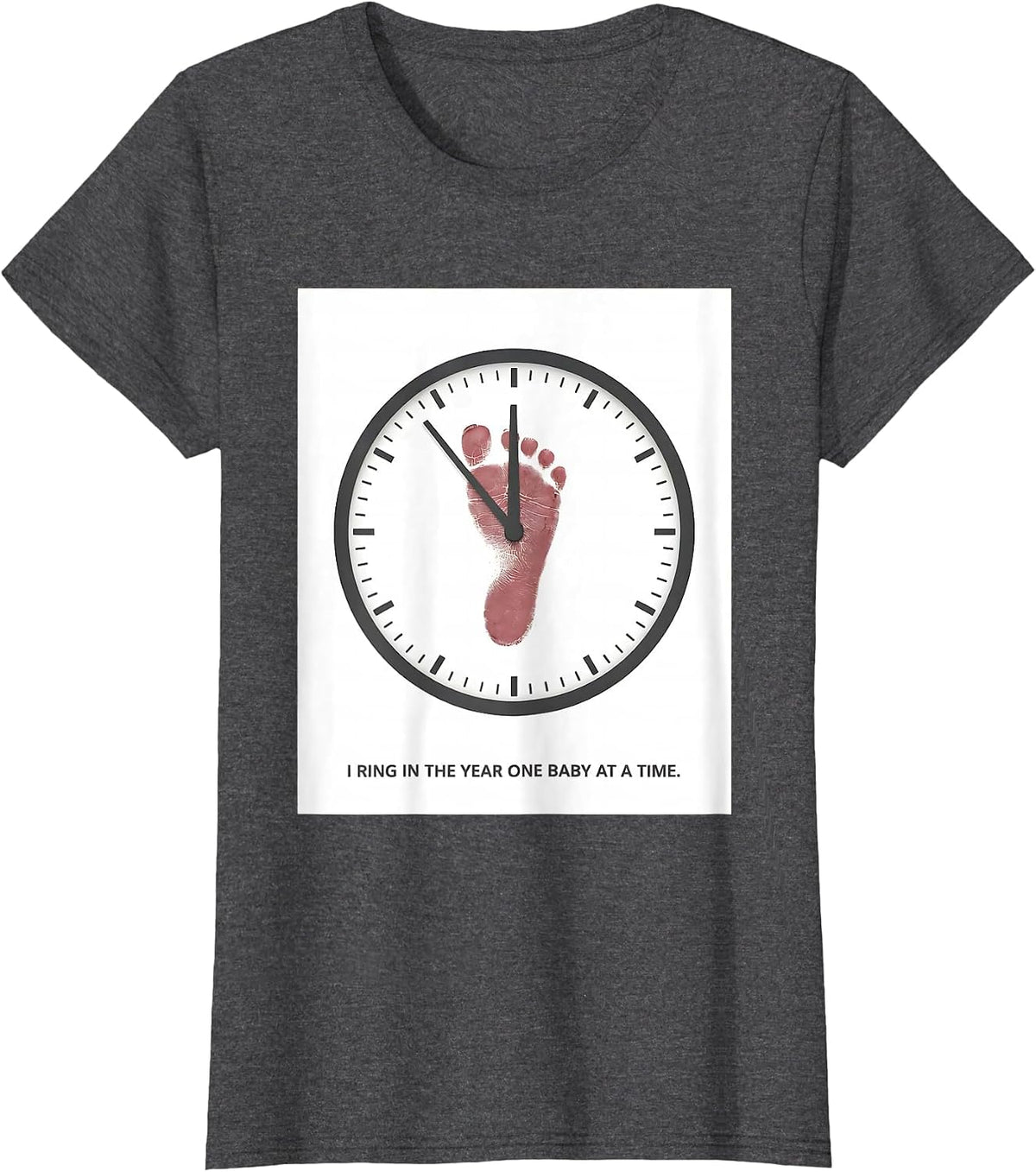 Women's I Ring In The Year One Baby At A Time NICU Nurse New Year T-Shirt - Dark Heather Grey