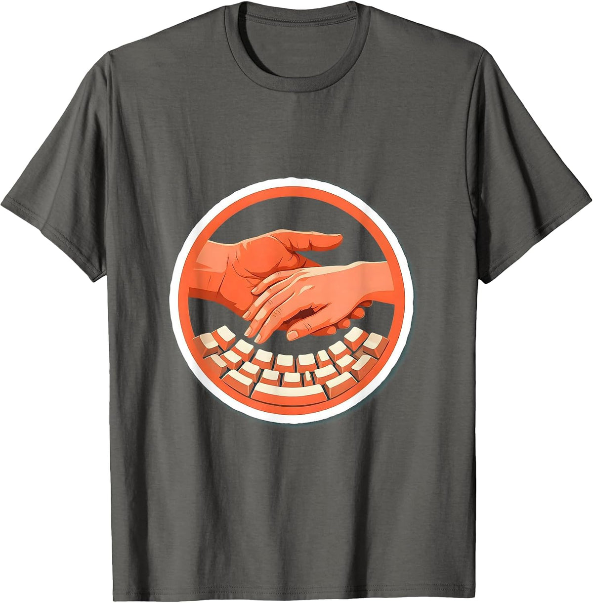 Occupational Therapy Hand Guidance Keyboard Art T-Shirt - Asphalt Grey