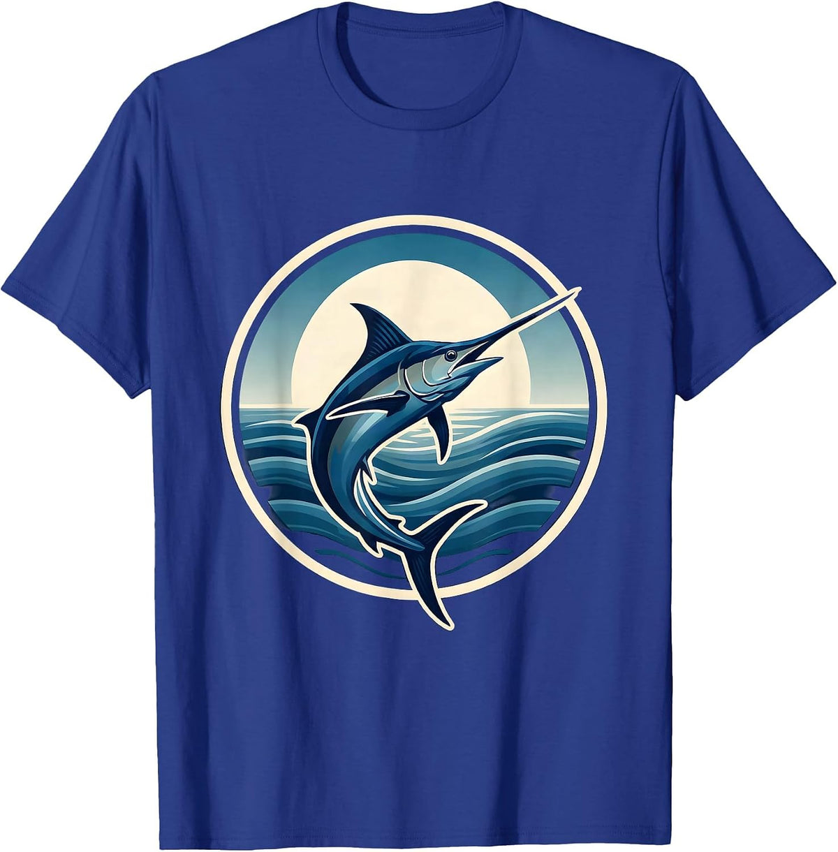 Gulf of America Blue Marlin Ocean Break T-Shirt - Royal Blue