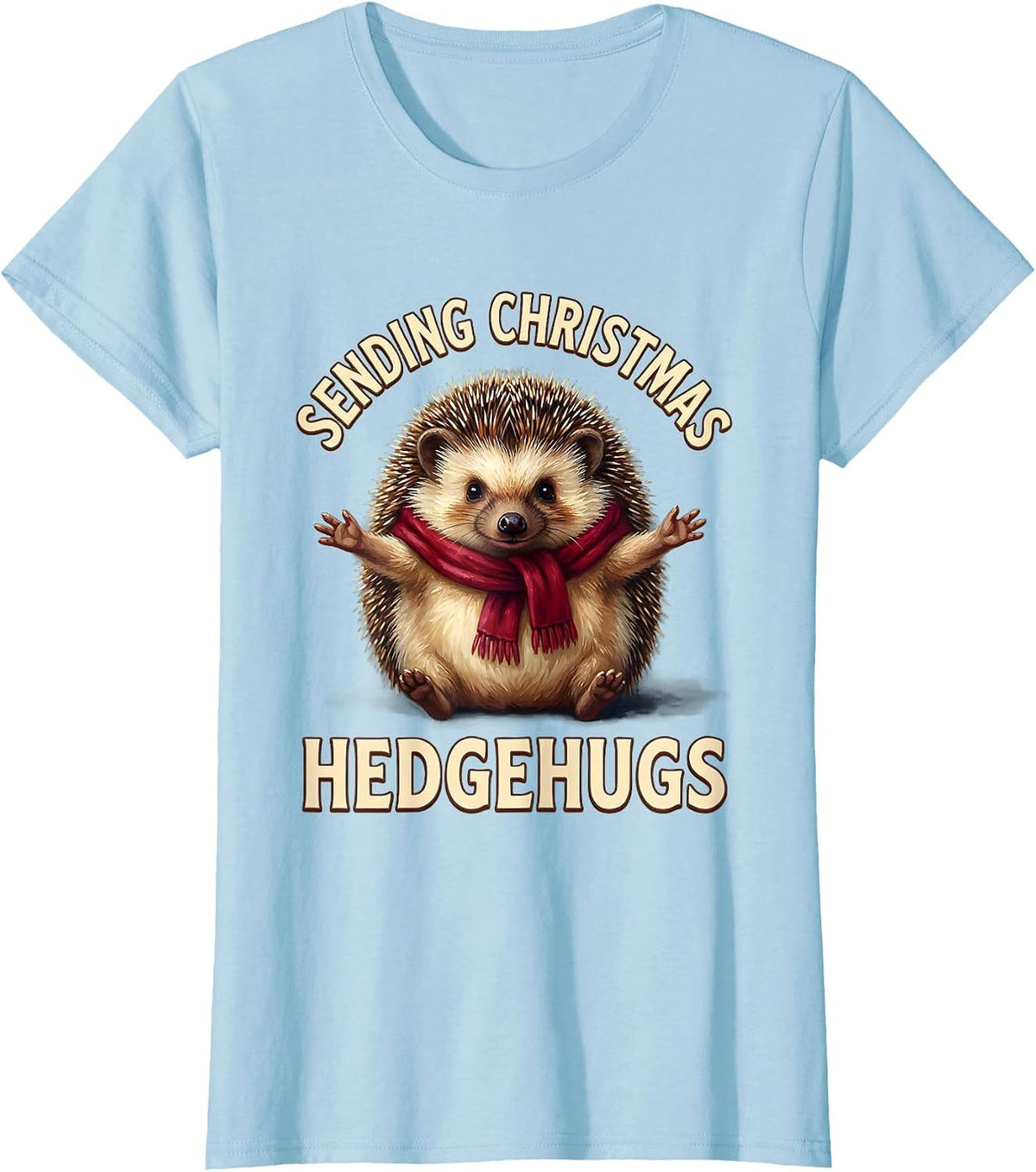 Sending Christmas Hedgehugs Cute Hedgehog Animal Lover T-Shirt - Baby Blue
