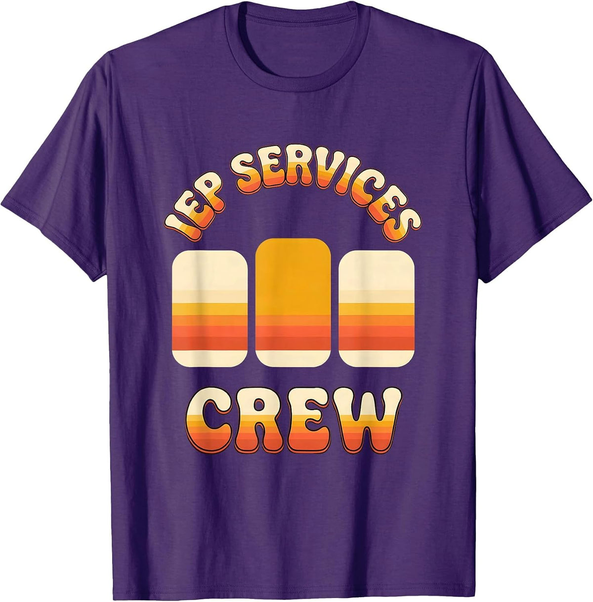 IEP Services Crew Retro Special Education Teacher Squad T-Shirt - Purple