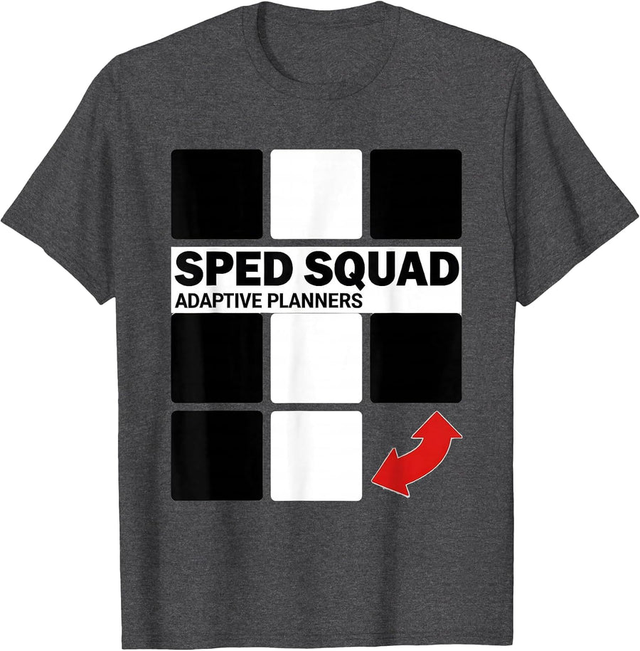 Men's SPED Squad Adaptive Planners Special Education Teacher T-Shirt - Dark Heather Grey