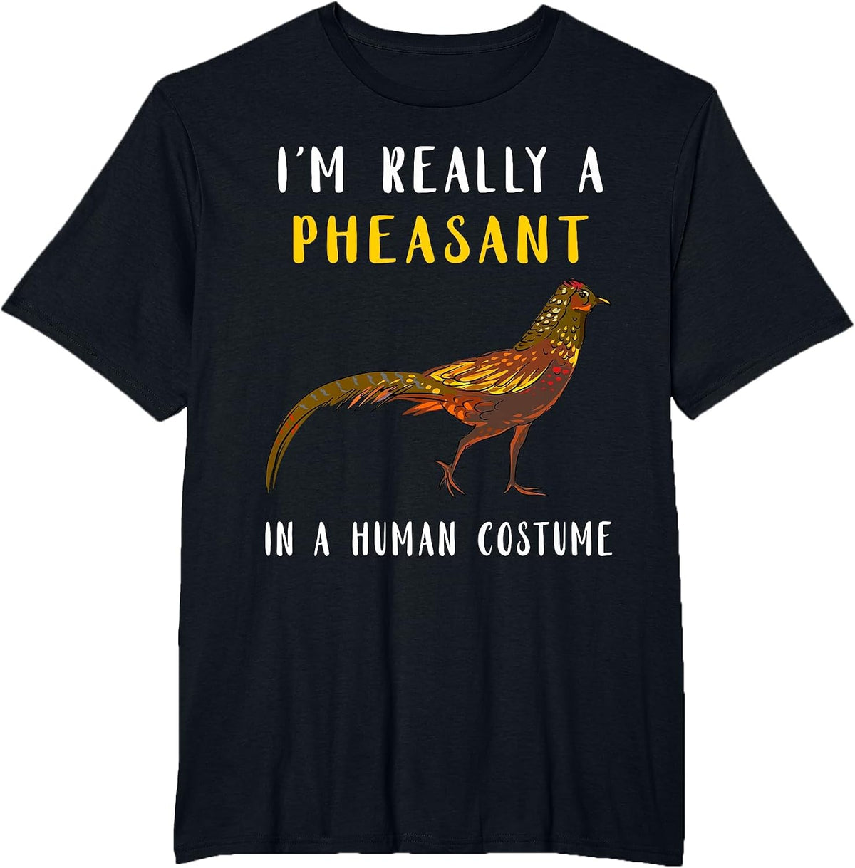 Pheasant Hunting Human Costume Pheasant Lover Plucking T-Shirt - Black