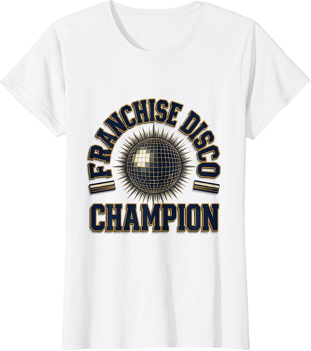 Franchise Disco Champion Retro 70s Disco Party Costume T-Shirt - White
