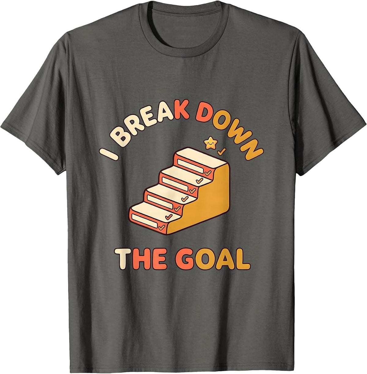I Break Down The Goal Cute Kawaii Special Education Teacher T-Shirt - Asphalt Grey