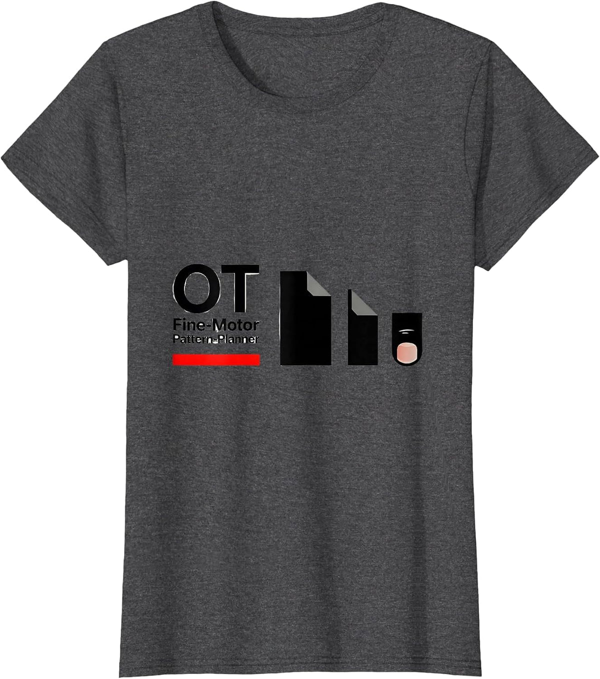 Women's OT Fine-Motor Pattern-Planner Occupational Therapy OT T-Shirt - Dark Heather Grey