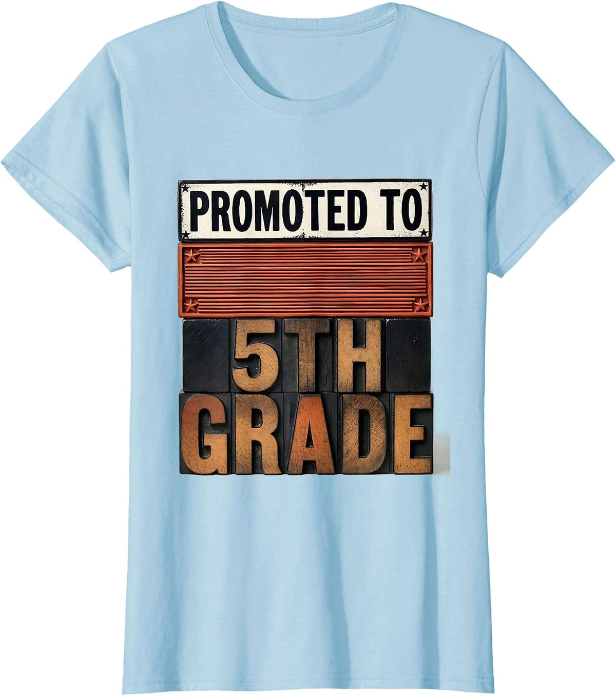 Women's Promoted To 5th Grade Bruh We Back Back To School Meme T-Shirt - Baby Blue