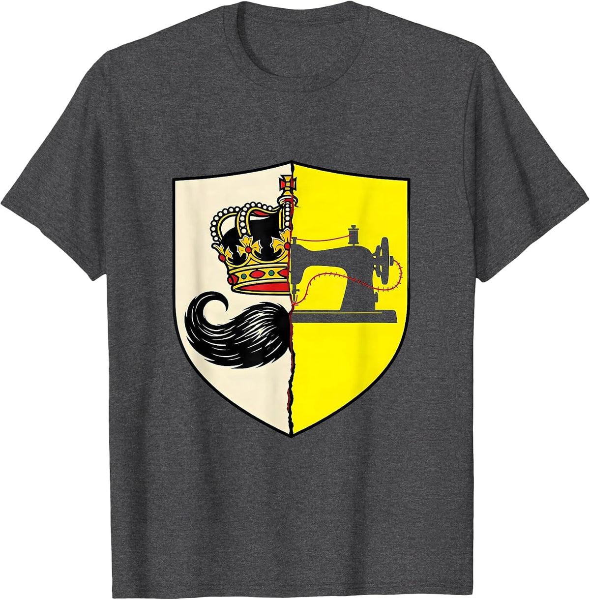 Sealed Shield Badge Stencil Graphic Daddy Meme Humor T-Shirt - Dark Heather Grey