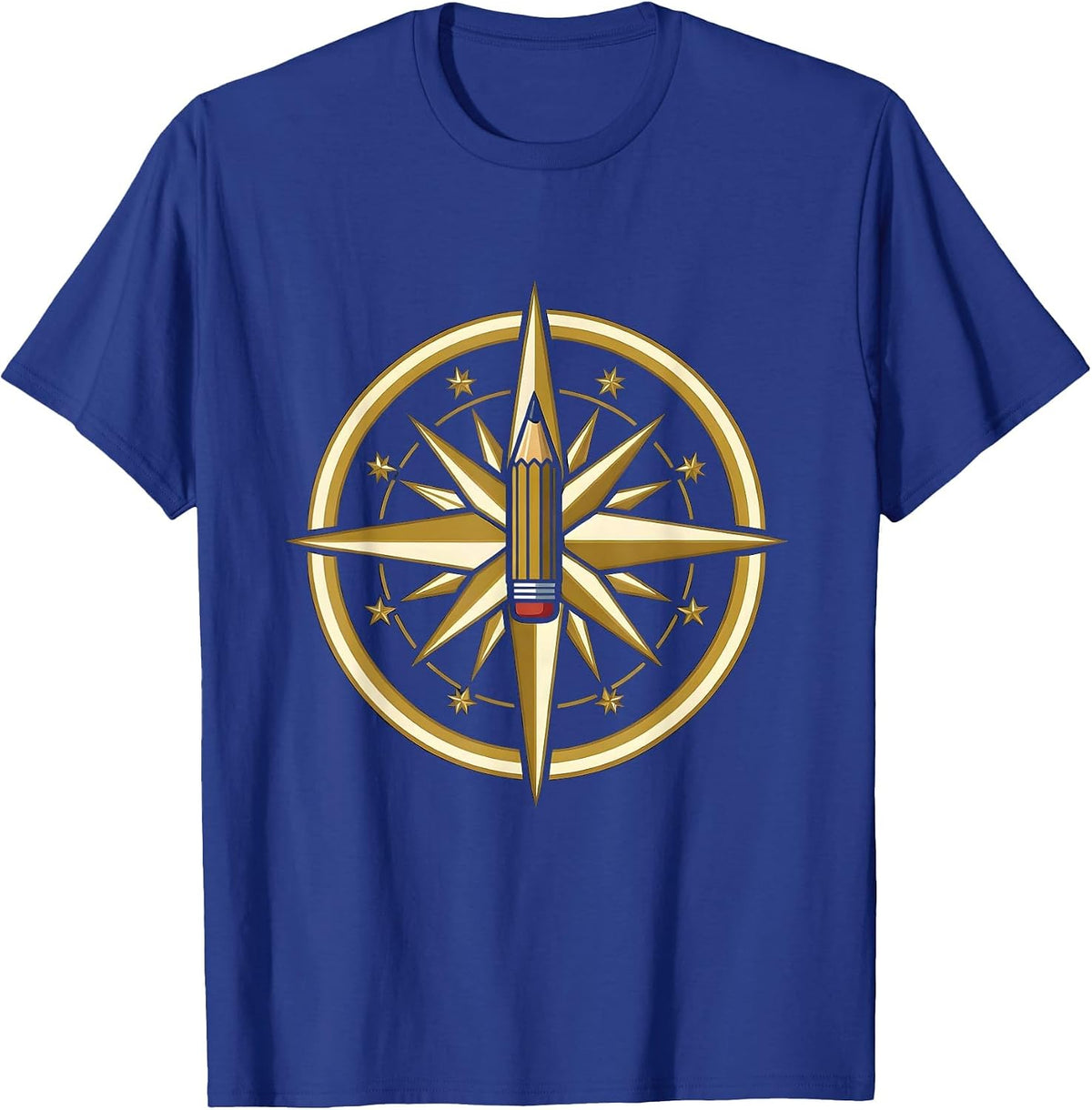 SPED Teacher Compass Rose Pencil North Arrow Design T-Shirt - Royal Blue