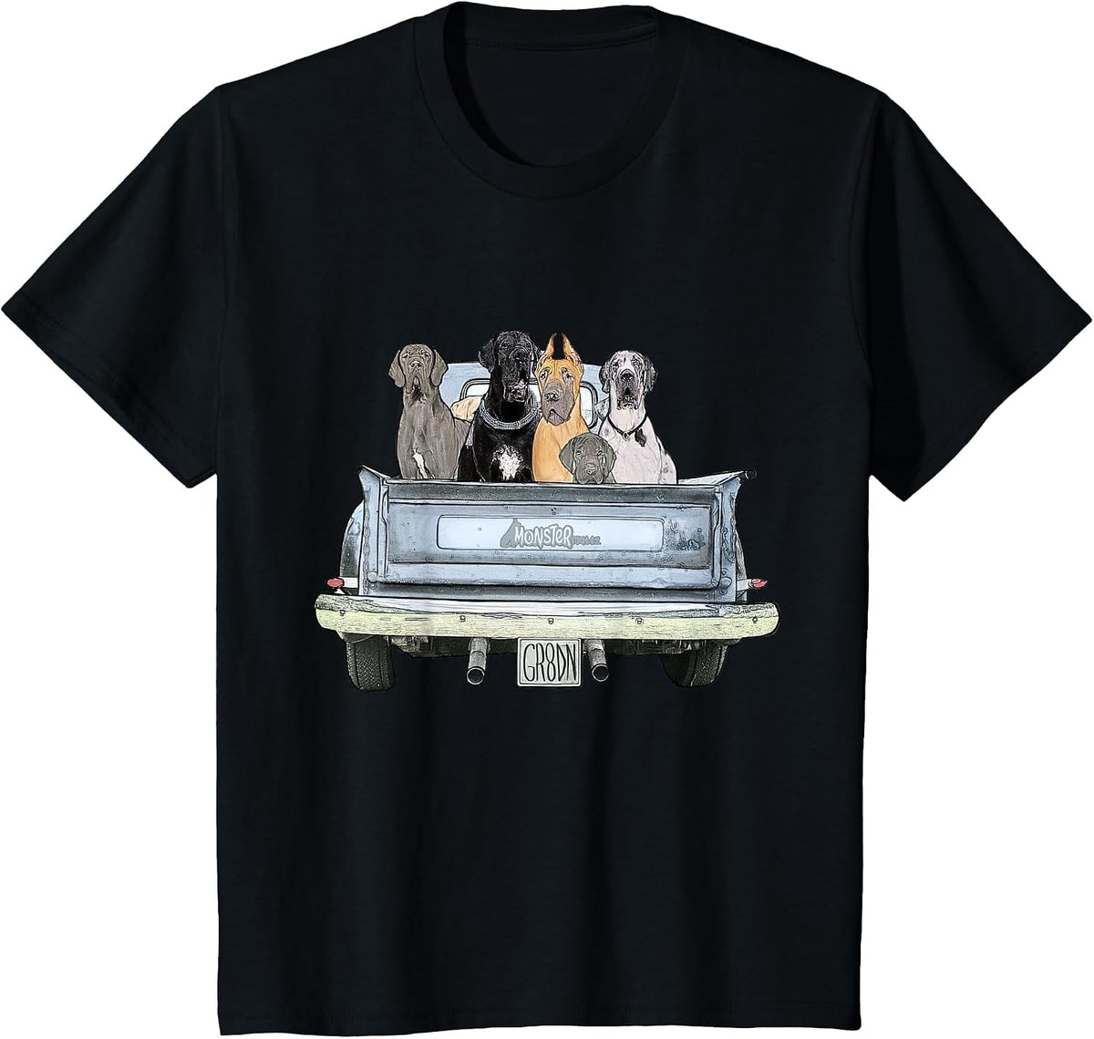 Great Dane Squad Pickup Truck Top for Men - Large Dog Dad T-Shirt - Black