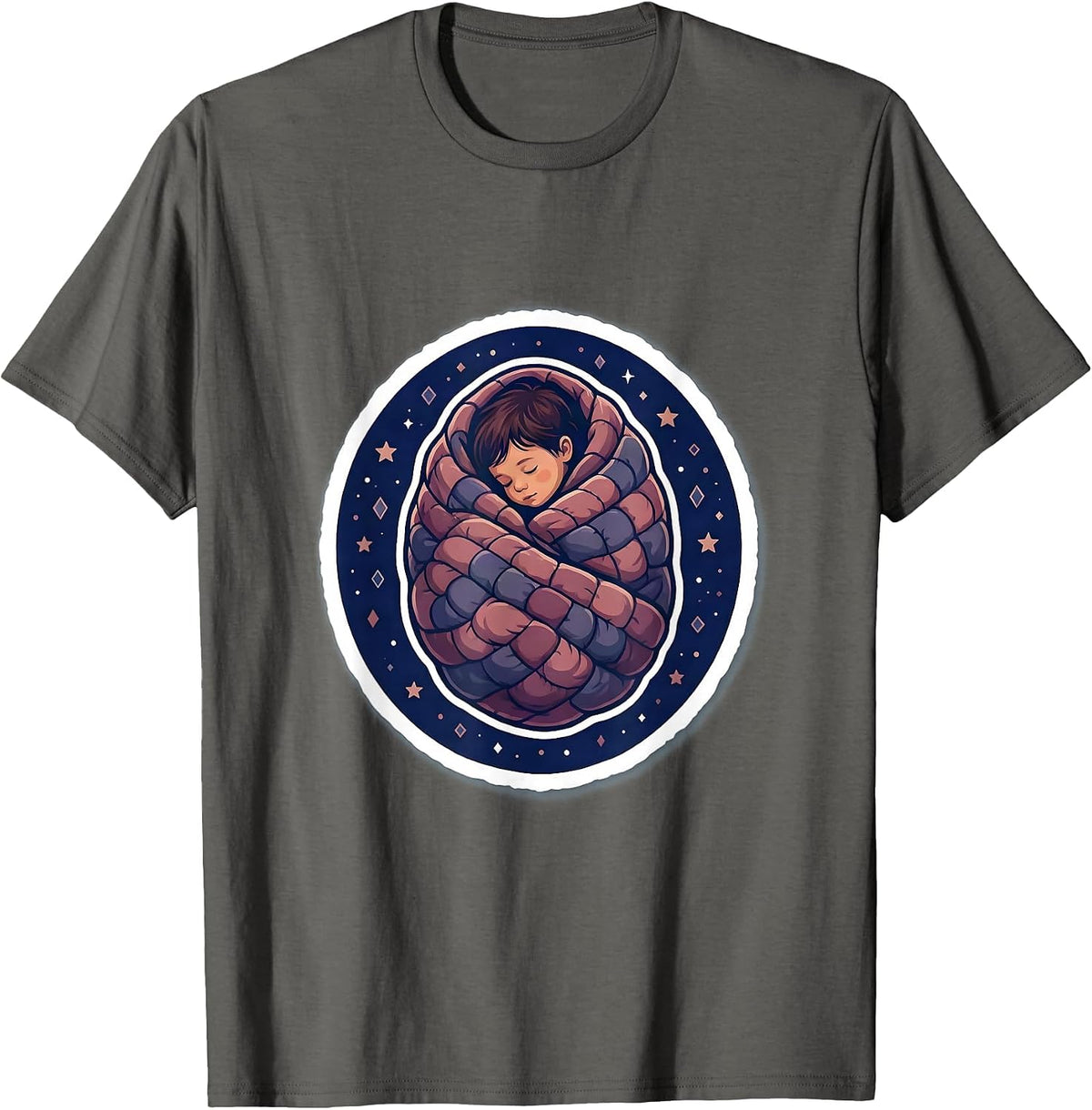 Autism Weighted Blanket Cocoon Child Graphic T-Shirt - Asphalt Grey