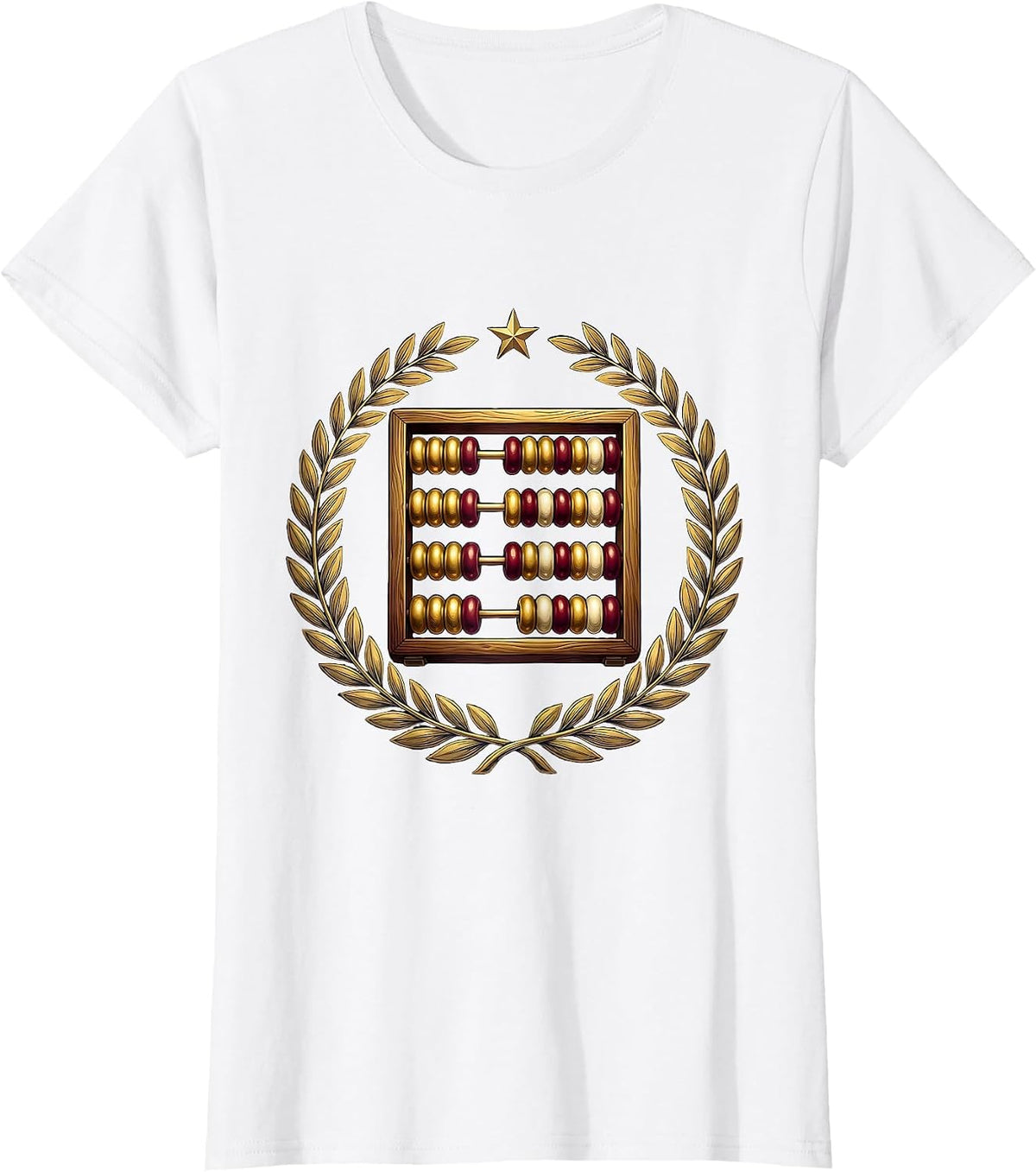 Women's Preschool Teacher Colorful Abacus Illustration T-Shirt - White