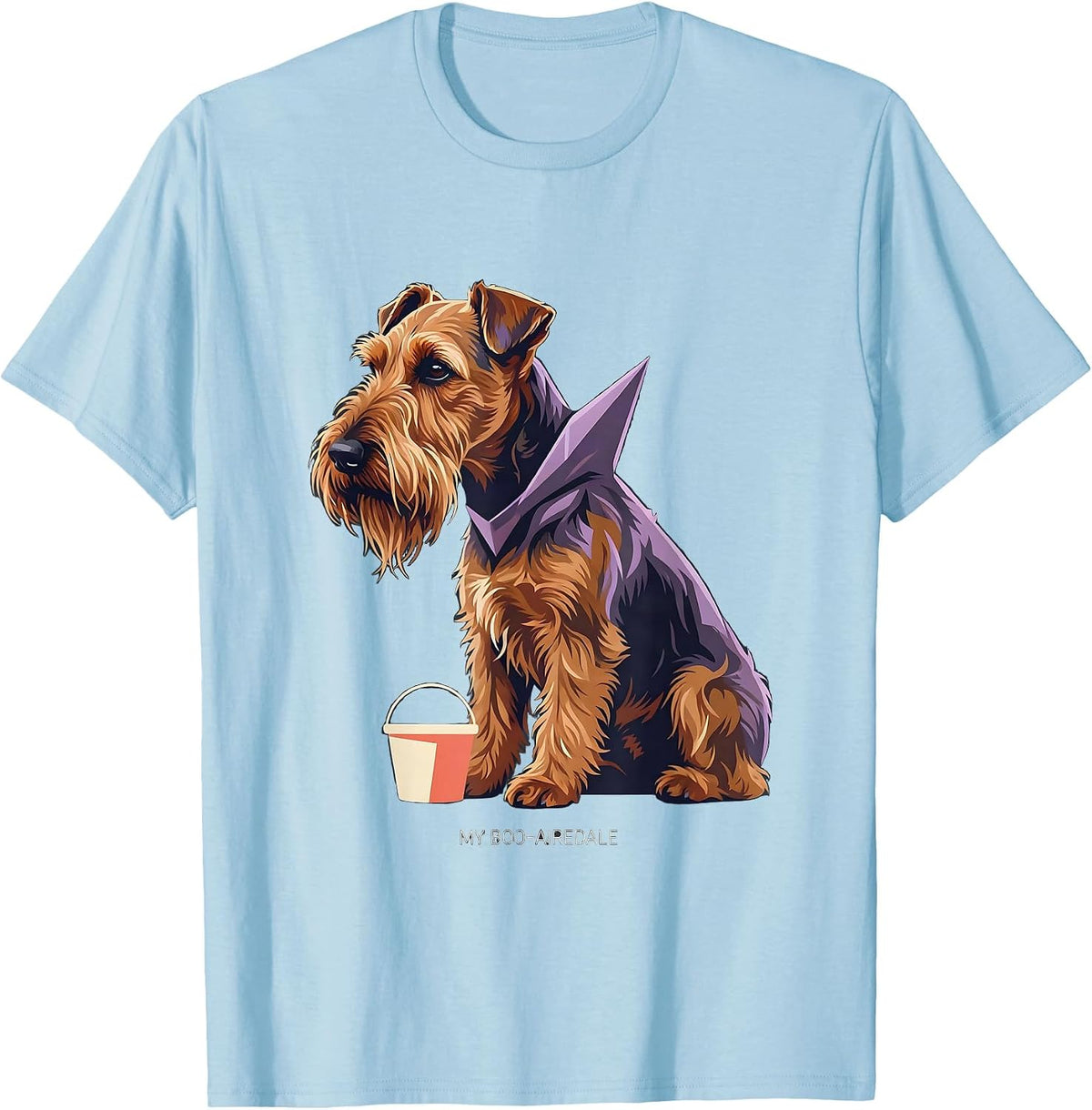 Men's My Boo-Airedale Funny Airedale Terrier Dog Lover Halloween T-Shirt - Baby Blue