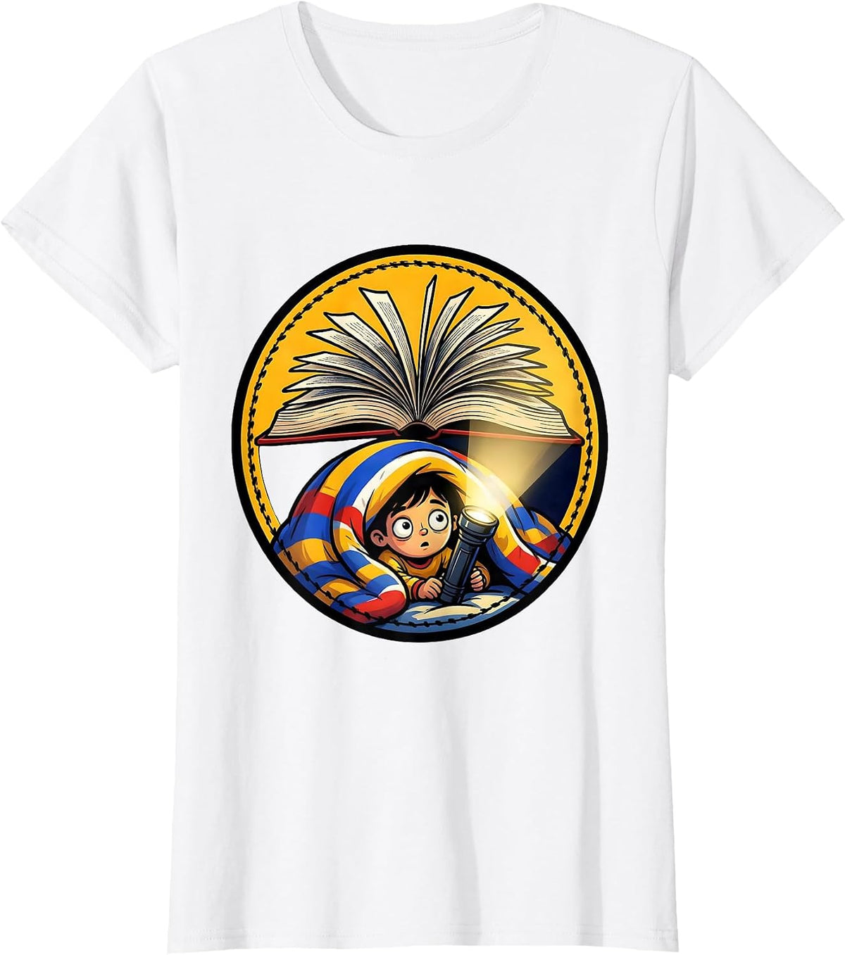 Women's Secret Flashlight Reader Under the Blanket T-Shirt - White