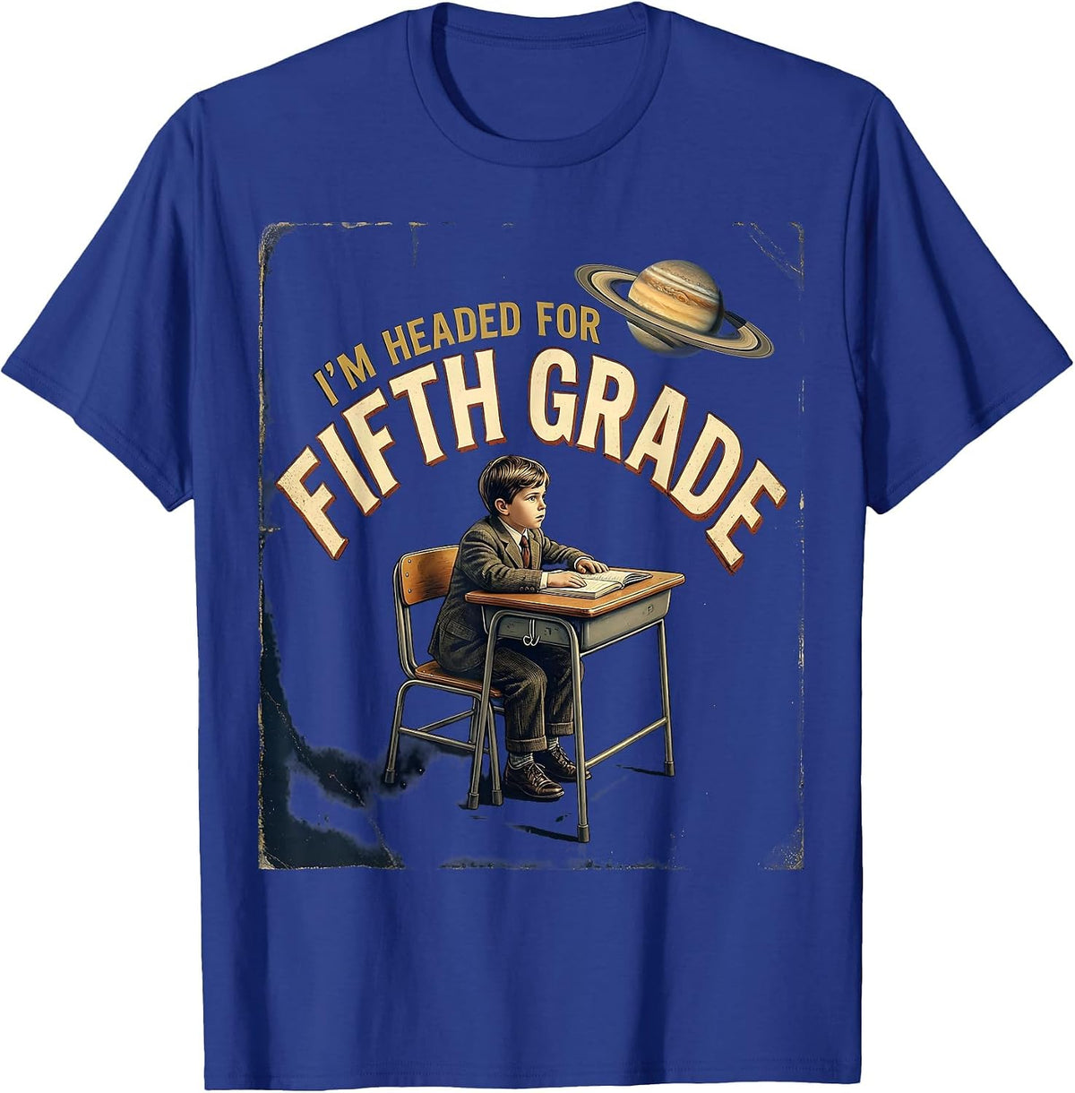 I'm Headed For Fifth Grade Vintage Astronaut Back To School T-Shirt - Royal Blue