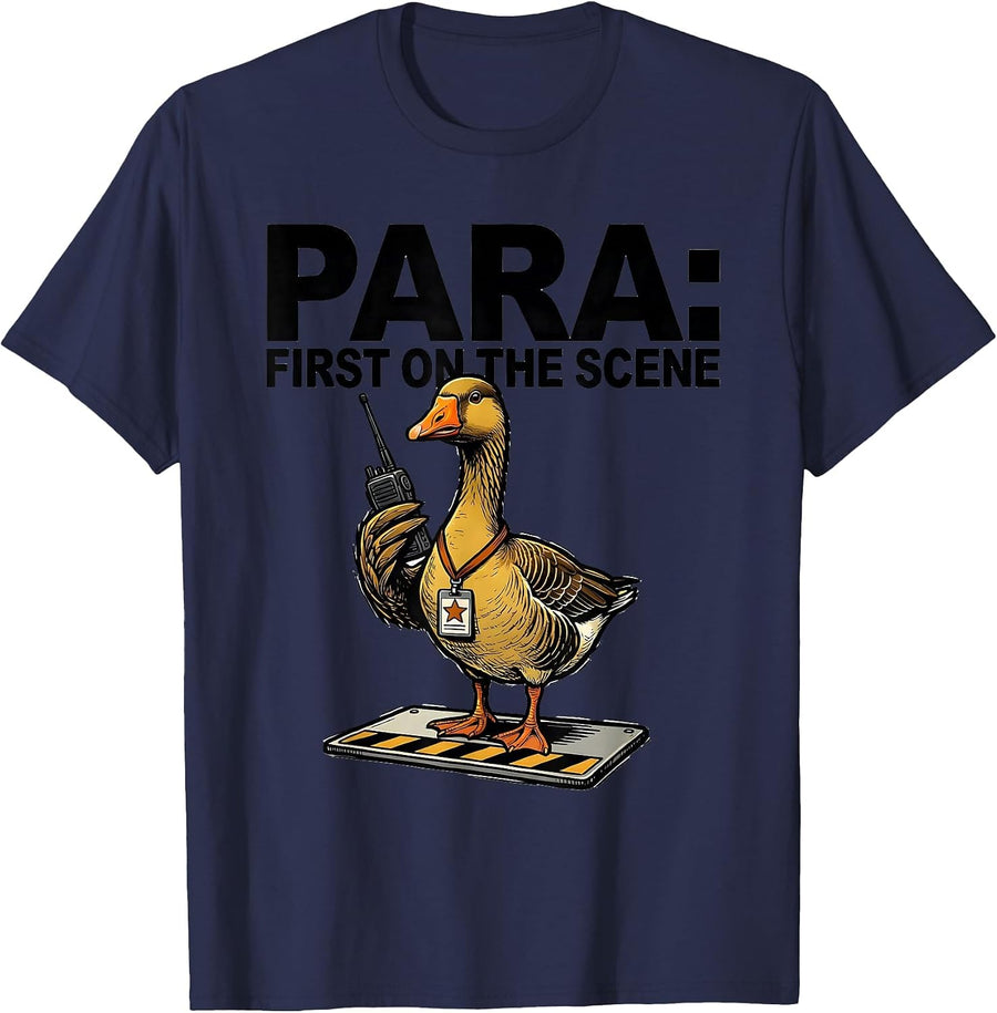 Para First On The Scene Funny Paraprofessional SPED Teacher T-Shirt - Navy Blue