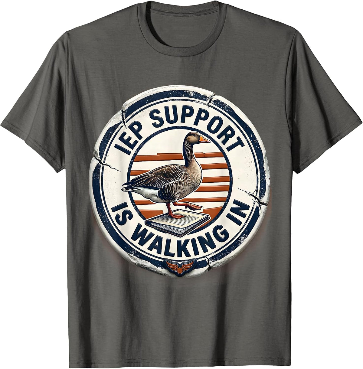 Men's IEP Support Is Walking In Funny Special Education Teacher T-Shirt - Asphalt Grey