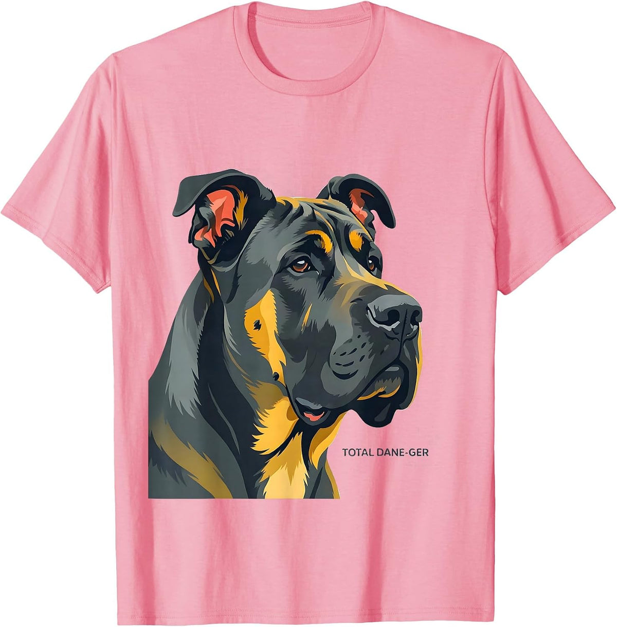 Men's Total Dane-ger Funny Great Dane Dog Lover Breed Humor T-Shirt - Pink
