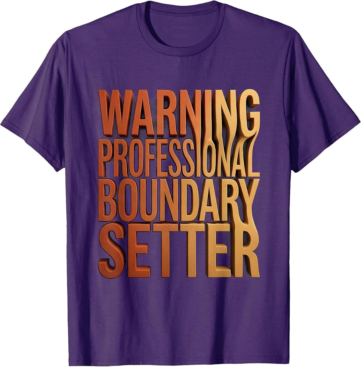 Men's Warning Professional Boundary Setter Social Worker Design T-Shirt - Purple
