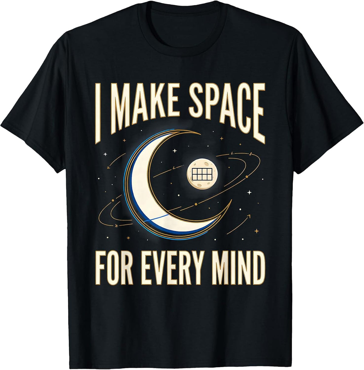 Men's I Make Space For Every Mind Cosmic Special Education Teacher T-Shirt - Black