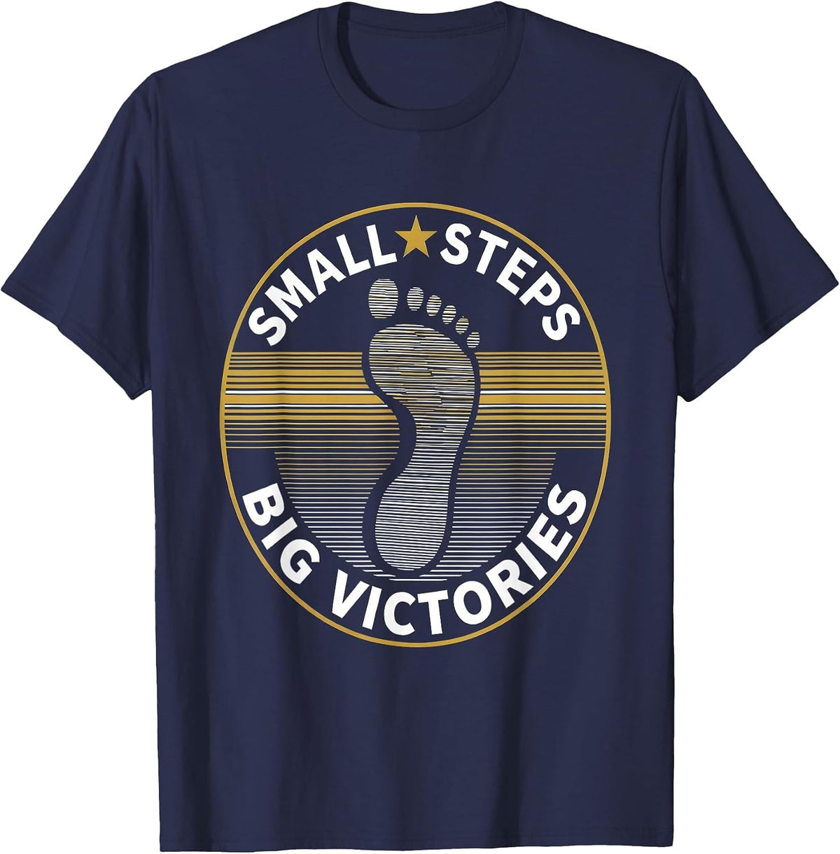 Men's Small Steps Big Victories Sped Teacher Design T-Shirt - Navy Blue