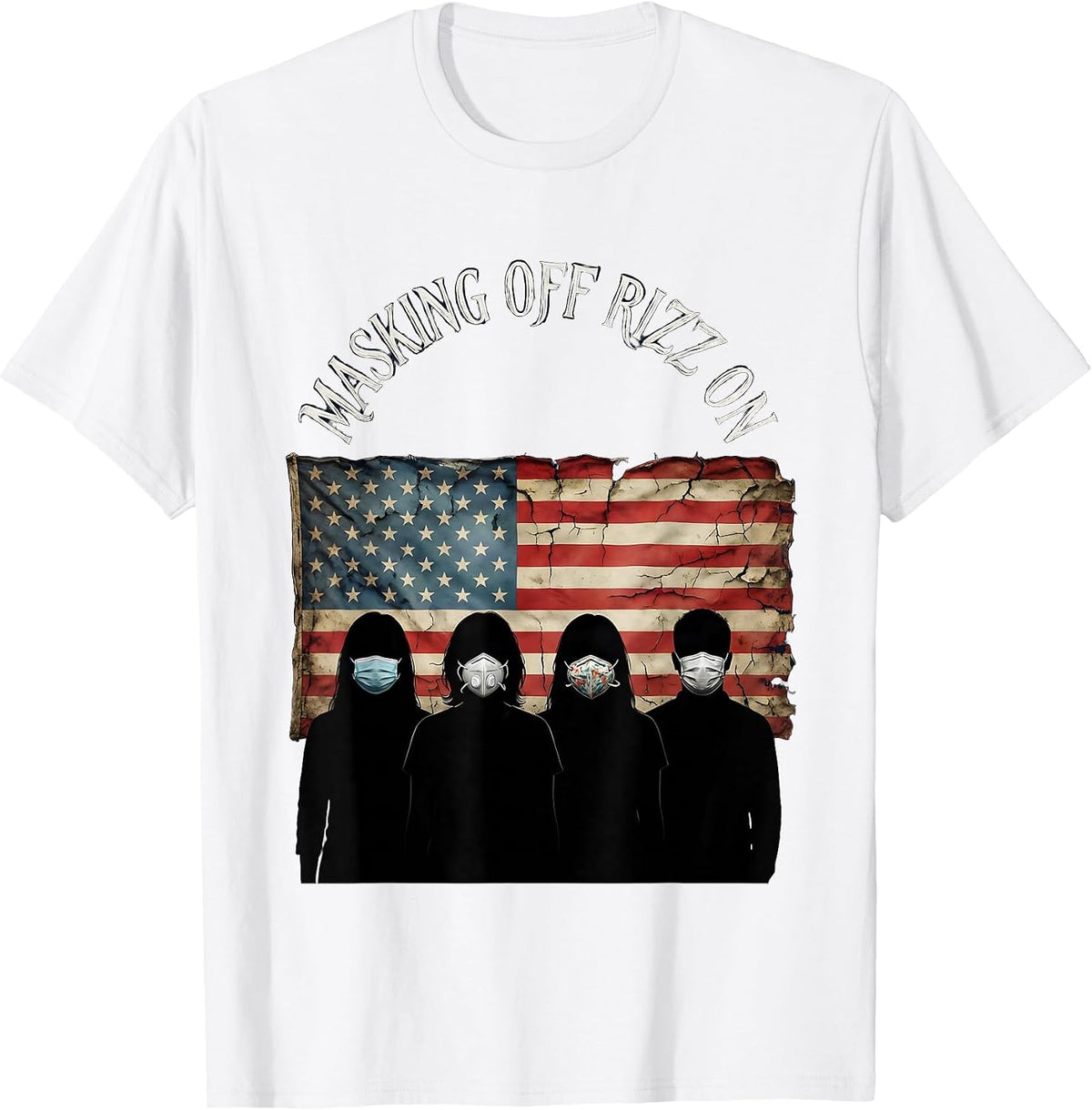 Men's Rizz Em With The Tism Masking Off Rizz On T-Shirt - White