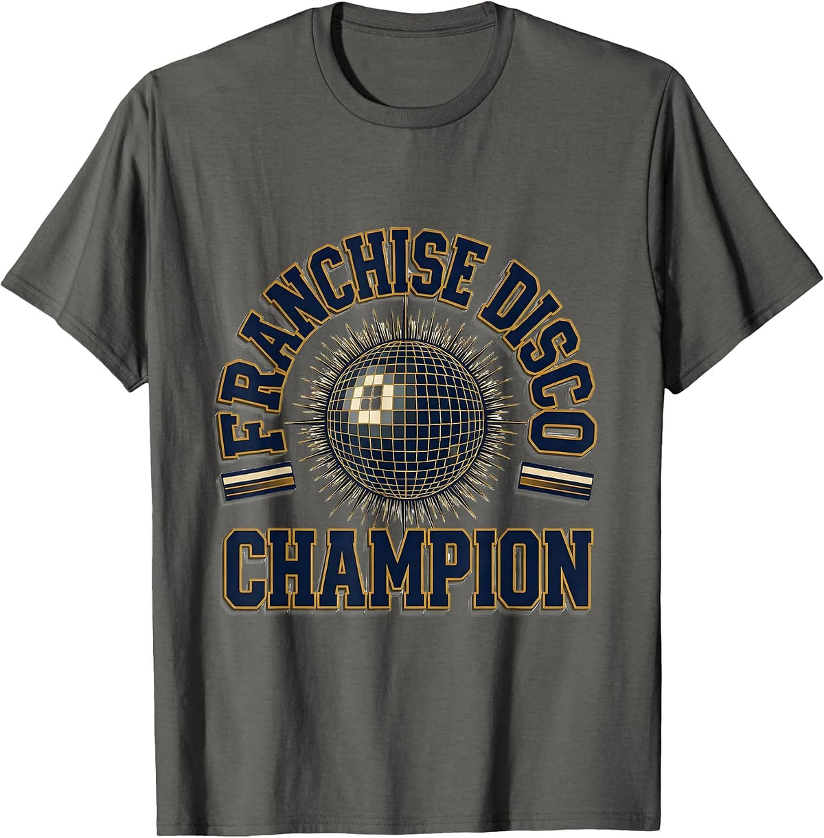 Franchise Disco Champion Retro 70s Disco Party Costume T-Shirt - Asphalt Grey