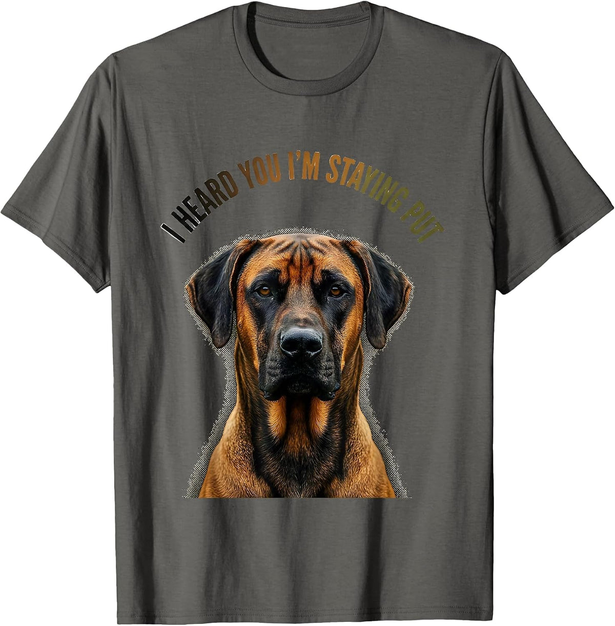 I Heard You I'm Staying Put Rhodesian Ridgeback Dog Lover T-Shirt - Asphalt Grey