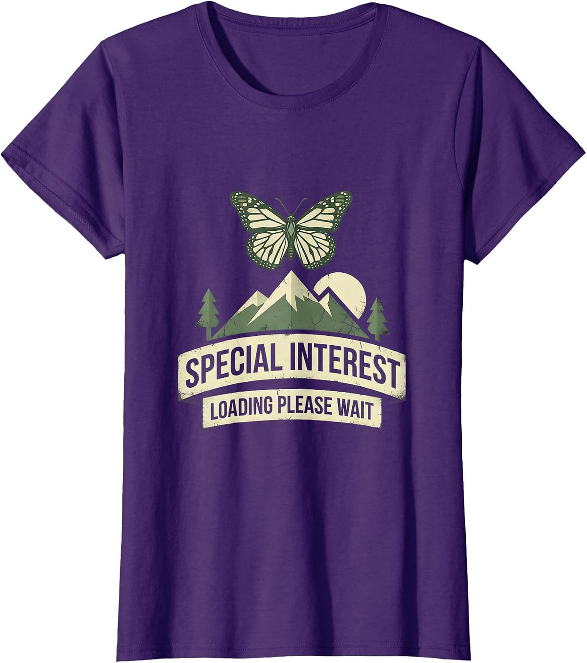 Women's Special Interest Loading Please Wait Autism Design T-Shirt - Purple
