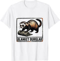 Men's Blanket Burglar Funny Ferret Lover Gift Ferret Owner T-Shirt - White