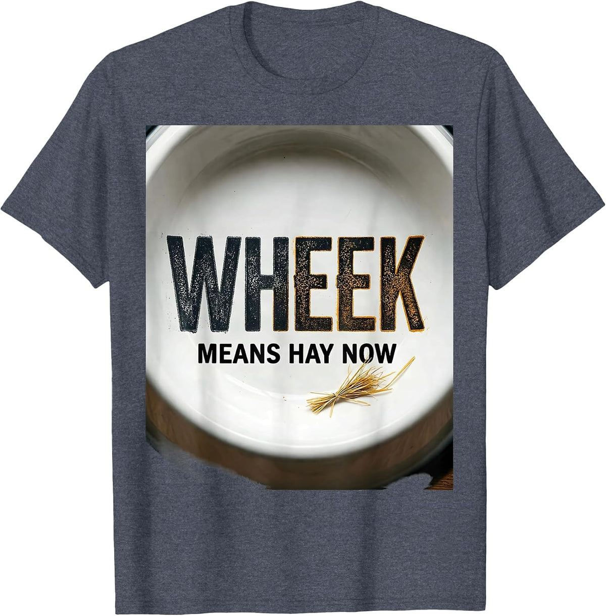Wheek Means Hay Now Funny Pig Lover Guinea Pig Humor T-Shirt - Heather Blue