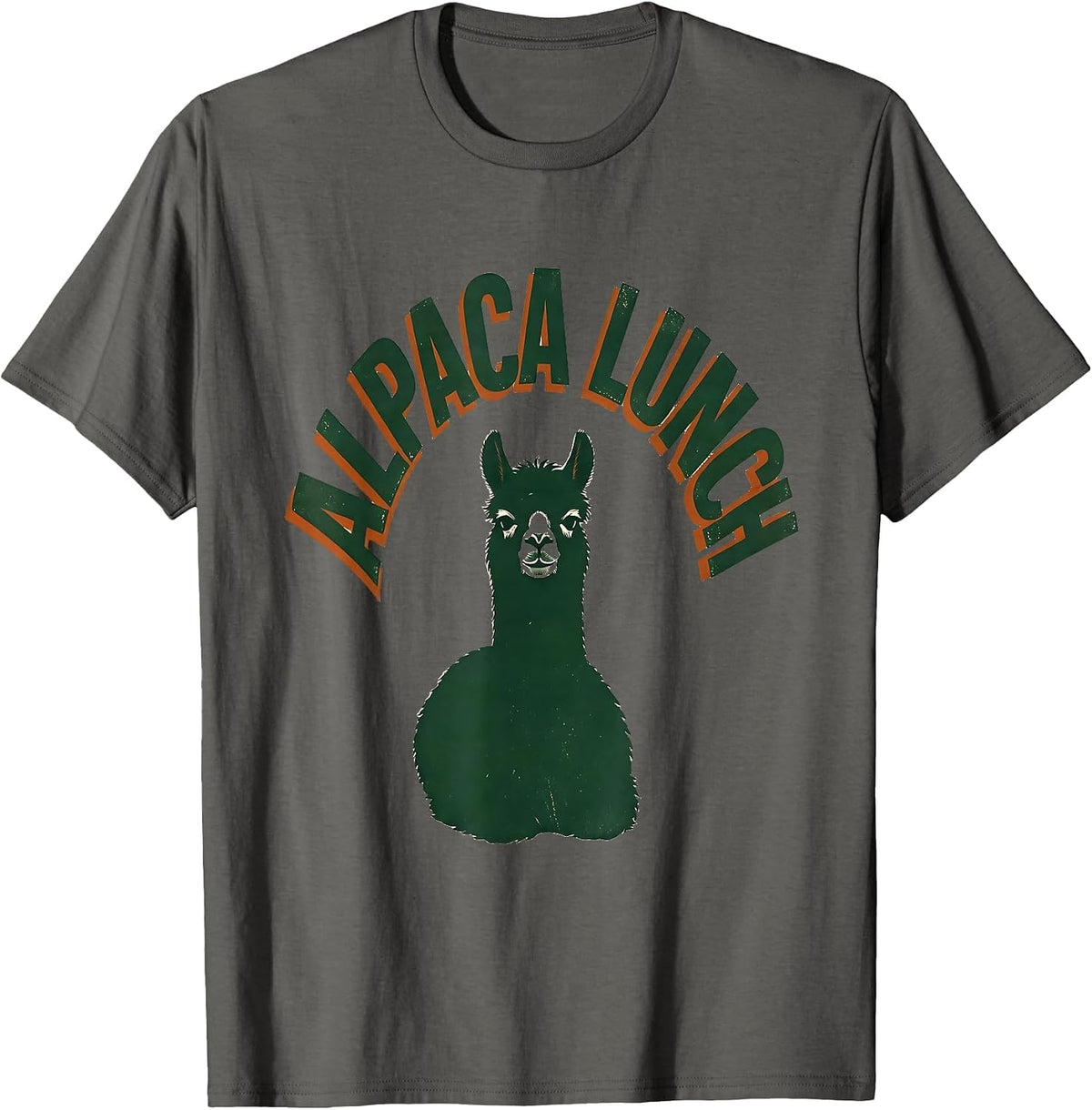 Alpaca Lunch Vintage Funny Alpaca Lover Humor T-Shirt - Asphalt Grey