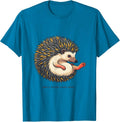Bristly Outside, Mushy Inside Cute Hedgehog Lover Funny T-Shirt - Sapphire Blue