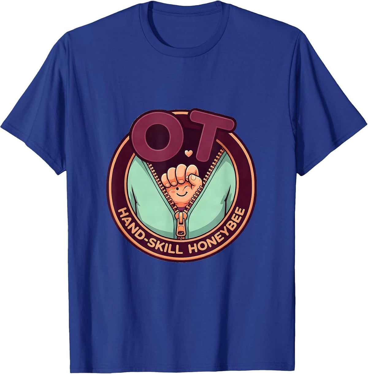 OT, Hand-Skill Honeybee Cute Kawaii Occupational Therapy T-Shirt - Royal Blue