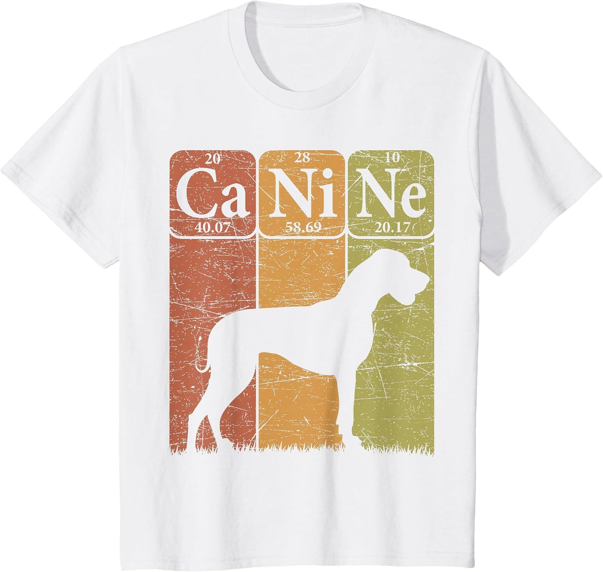 Great Dane Dog Periodic Table Elements Dog Canine T-Shirt - White