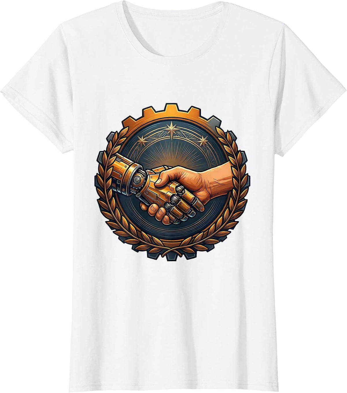 Occupational Therapy Robot and Human Handshake T-Shirt - White
