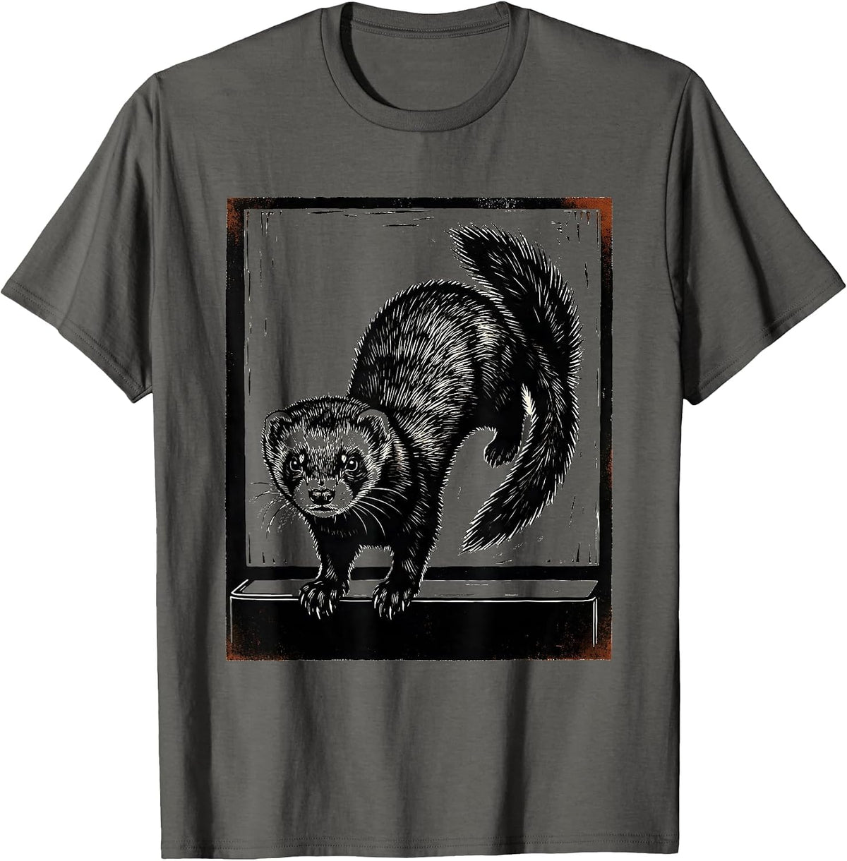 Men's Ferret Under Fridge Funny Ferret Lover Gift T-Shirt - Asphalt Grey