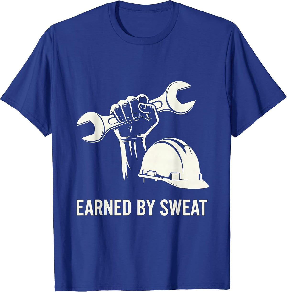 earned by sweat Union Strong Skilled Worker Labor Pride T-Shirt - Royal Blue