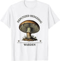 Men's Deputized Hedgehog Warden Botanical Mushroom Forager T-Shirt - White