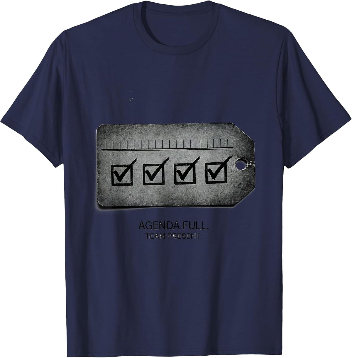 Agenda Full Team Present Special Education Teacher Squad T-Shirt - Navy Blue