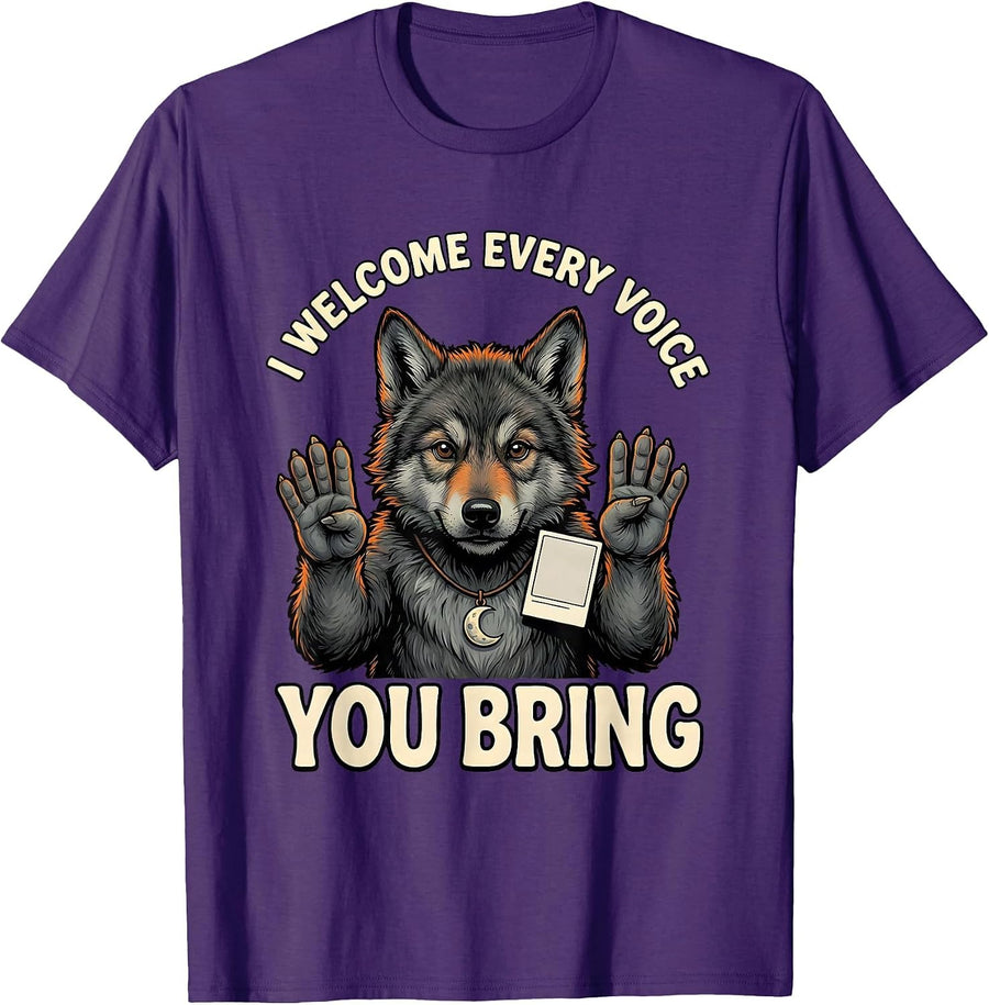 Men's I Welcome Every Voice You Bring Funny Halloween SLP Teacher T-Shirt - Purple