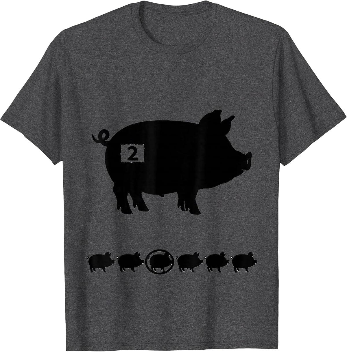 Men's 2 Funny Piglet Halloween Costume Pig Lover Humor T-Shirt - Dark Heather Grey