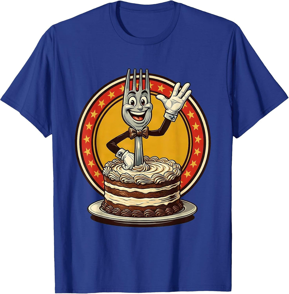 Men's Dad Tax Collector Fork Dessert Graphic T-Shirt - Royal Blue