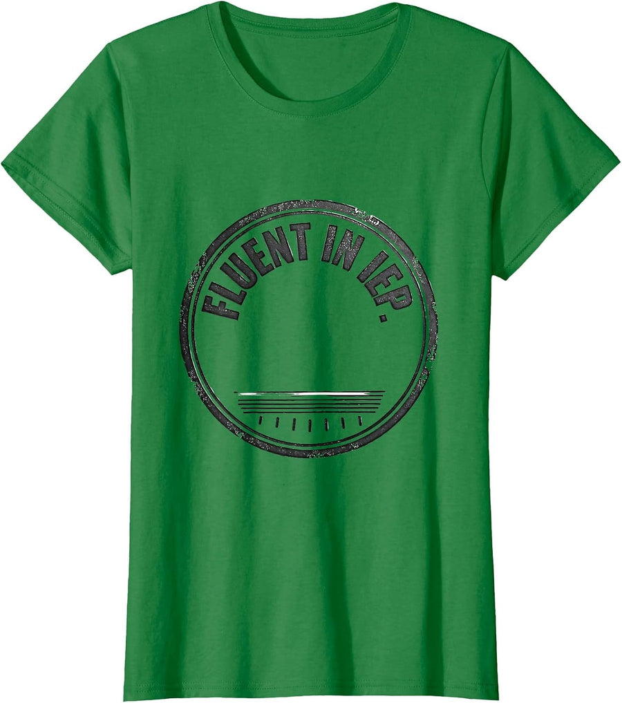 Women's Fluent In IEP Funny SPED Teacher Special Education Team T-Shirt - Kelly Green