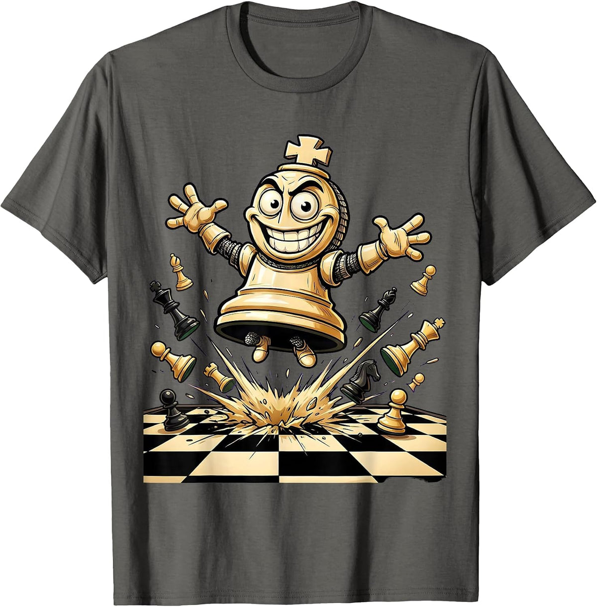 Men's Rizz Em With The Tism Chess Knight Leap T-Shirt - Asphalt Grey
