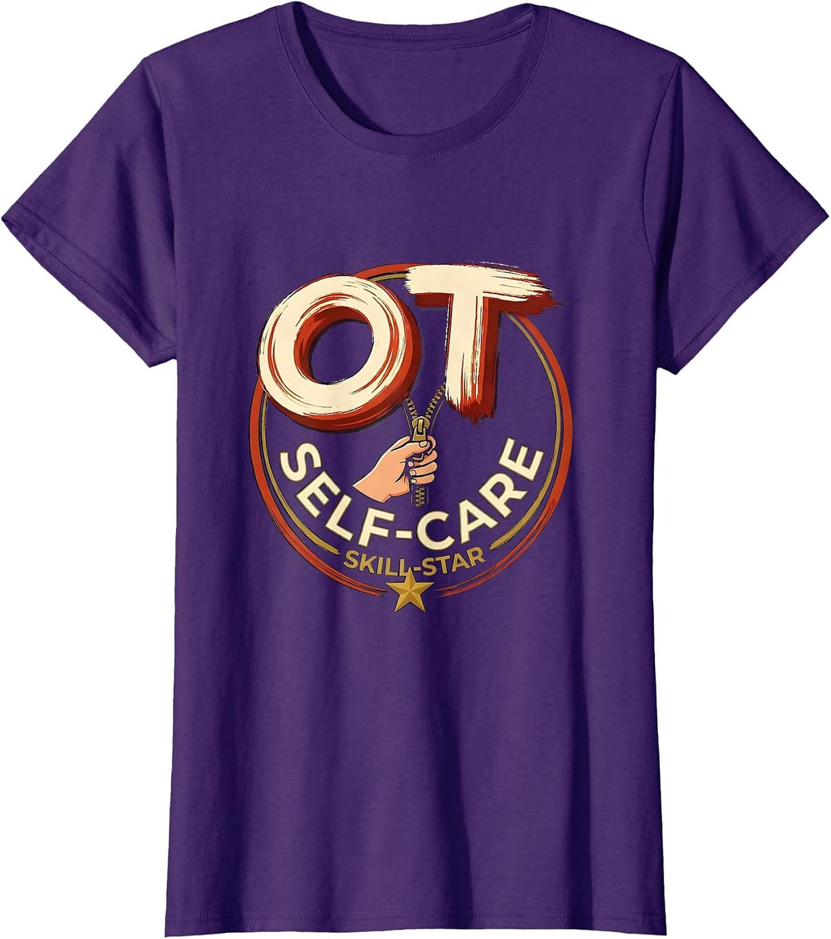 Women's OT Self-Care Skill-Star Occupational Therapy OT Assistant T-Shirt - Purple