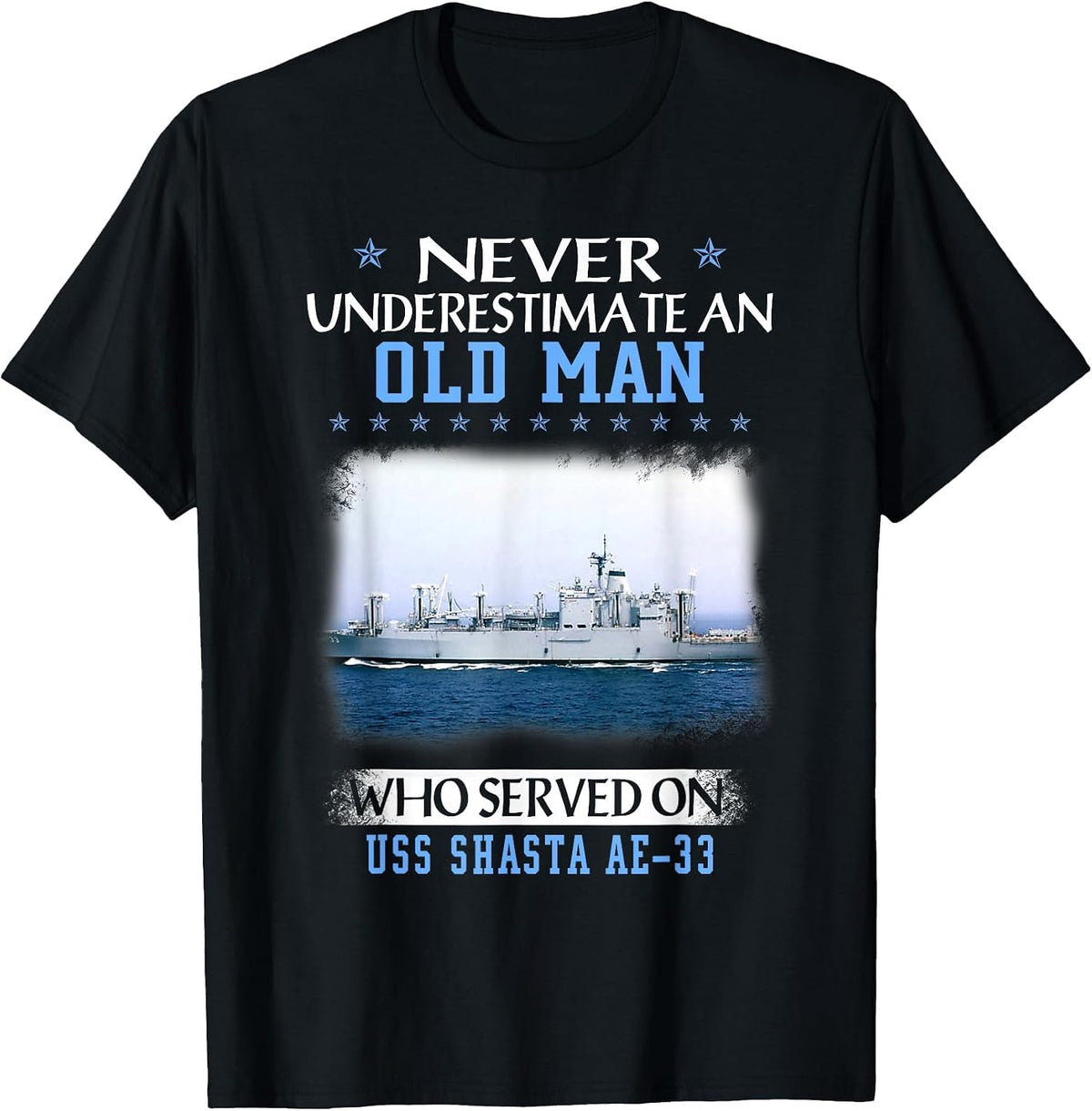 USS Shasta AE-33 Veterans Day Father Day T-Shirt - Black